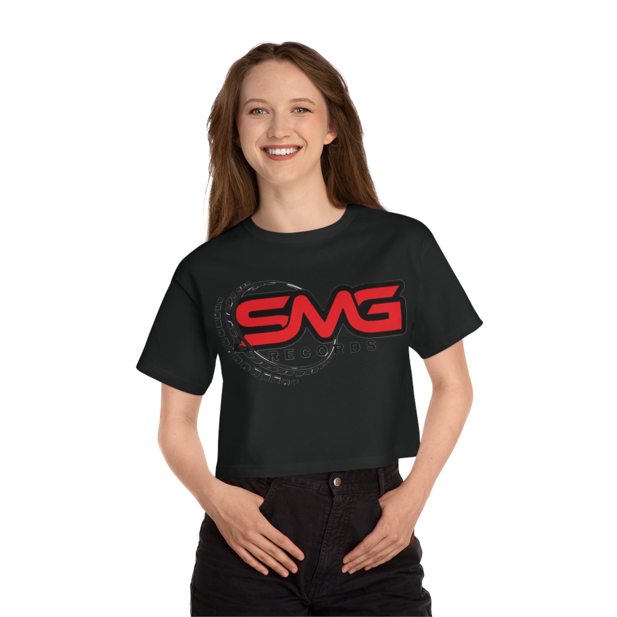 Cropped Graphic T-Shirt - SMG Records Design for Music Lovers