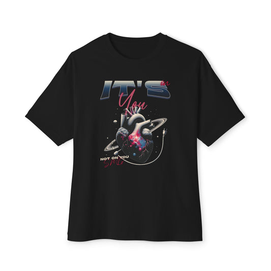 Cosmic Heart Oversized Tee, Graphic Tee, Casual Fashion, Retro Style T-Shirt, Gift for Music Lovers, Streetwear Style Shirt