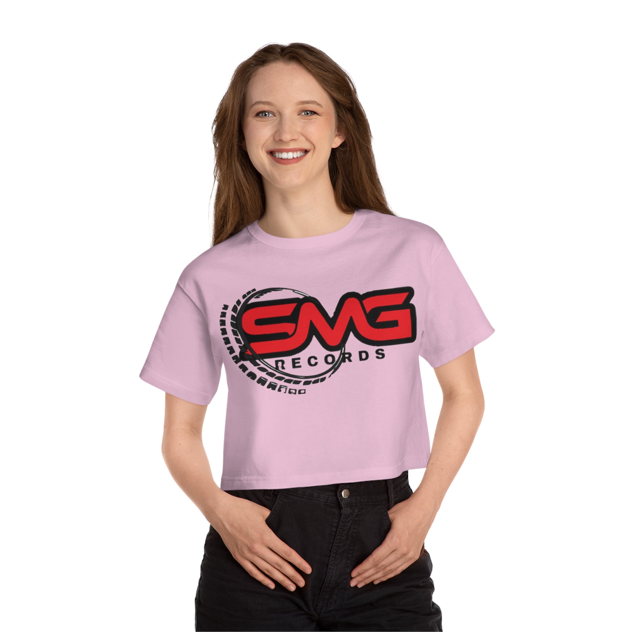 Cropped Graphic T-Shirt - SMG Records Design for Music Lovers