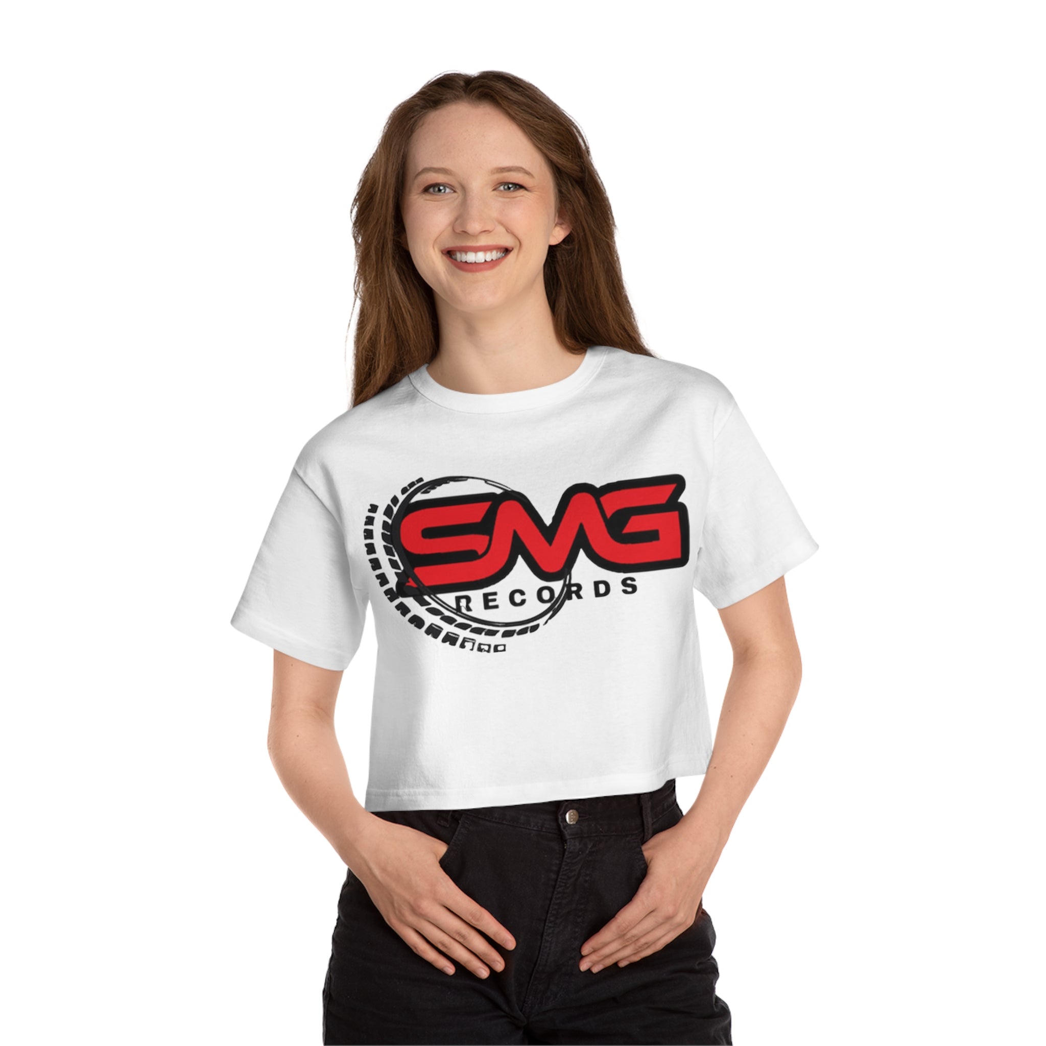 Cropped Graphic T-Shirt - SMG Records Design for Music Lovers